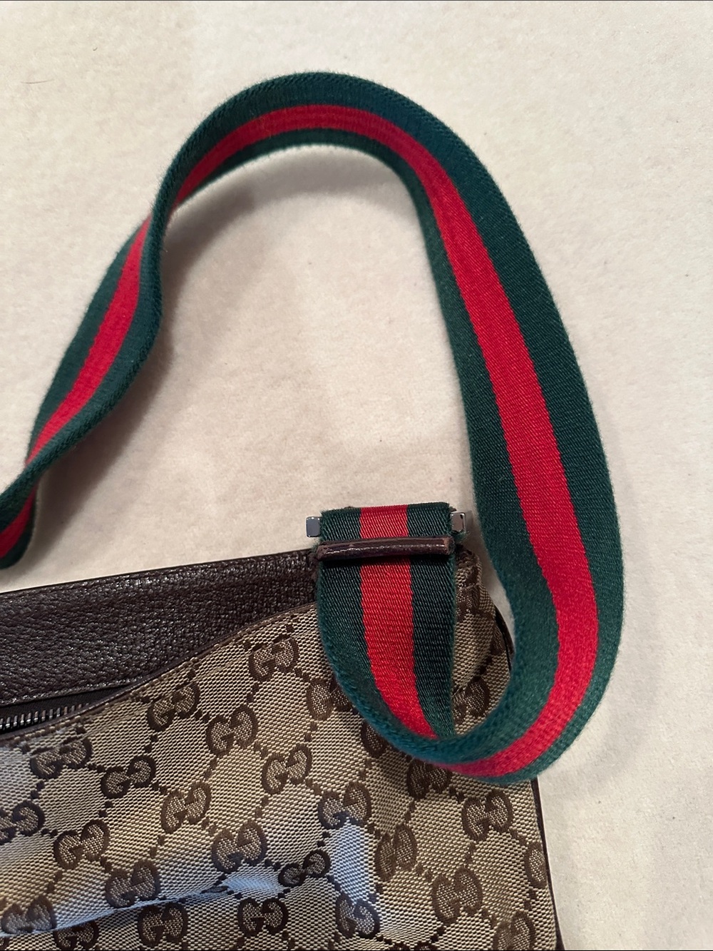 Authentic Gucci Monogram Double Pocket Messenger Bag - Picture 16 of 16